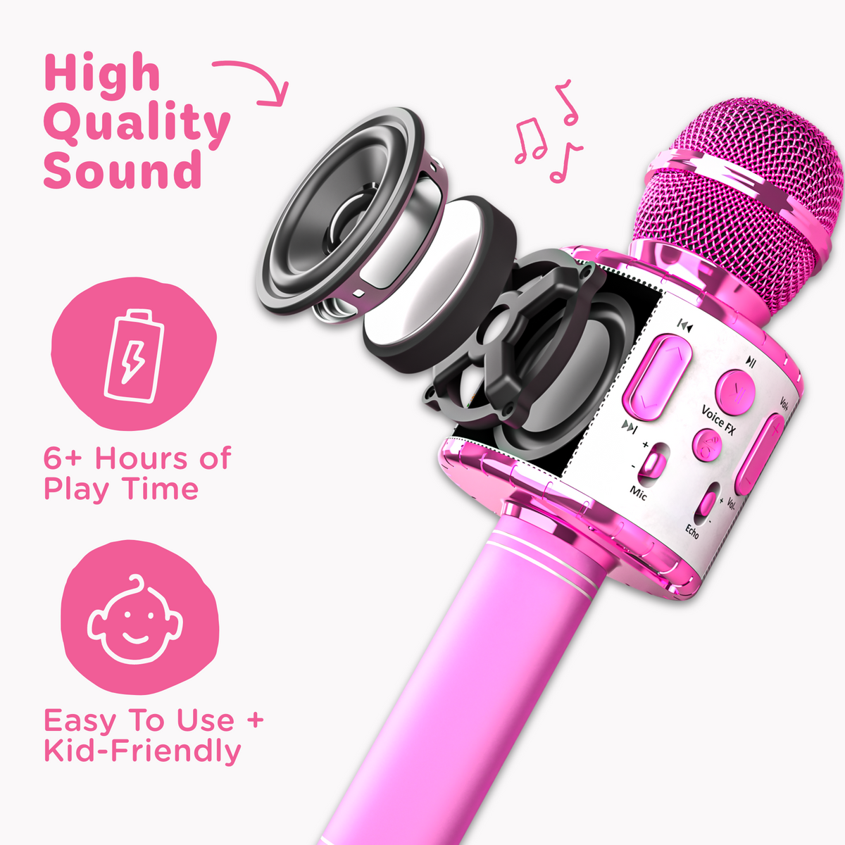 Move2Play, Kids Karaoke Microphone | Includes Bluetooth & Pre-Loaded Songs